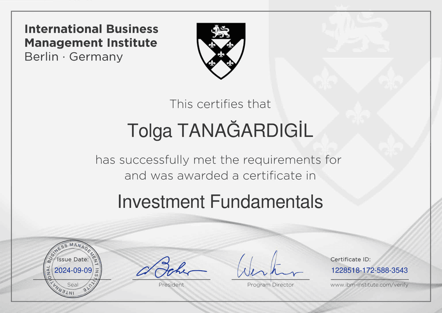 Investment Fundamentals sertifikası — IBMI Berlin